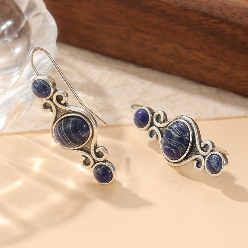 Women's Retro Handmade Silvery Color Drop Hook Earrings